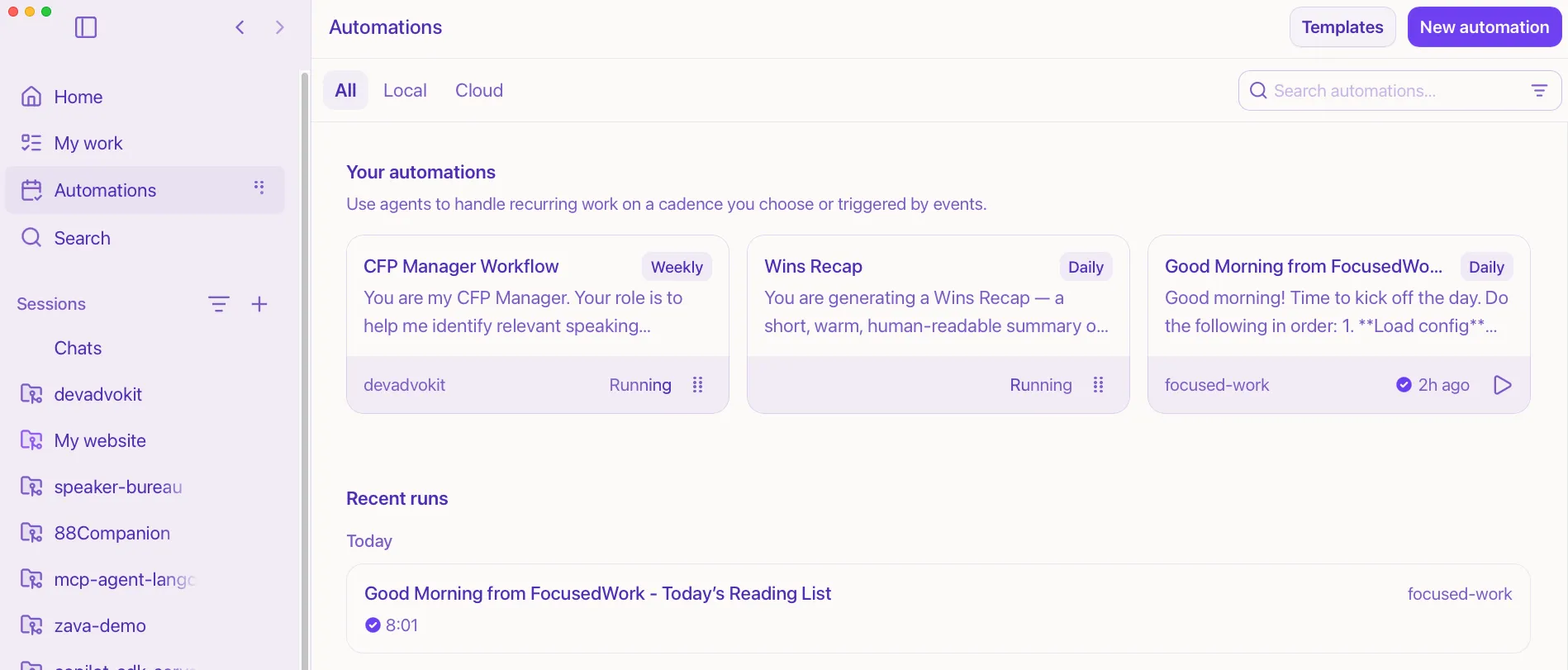 Automations on Copilot App