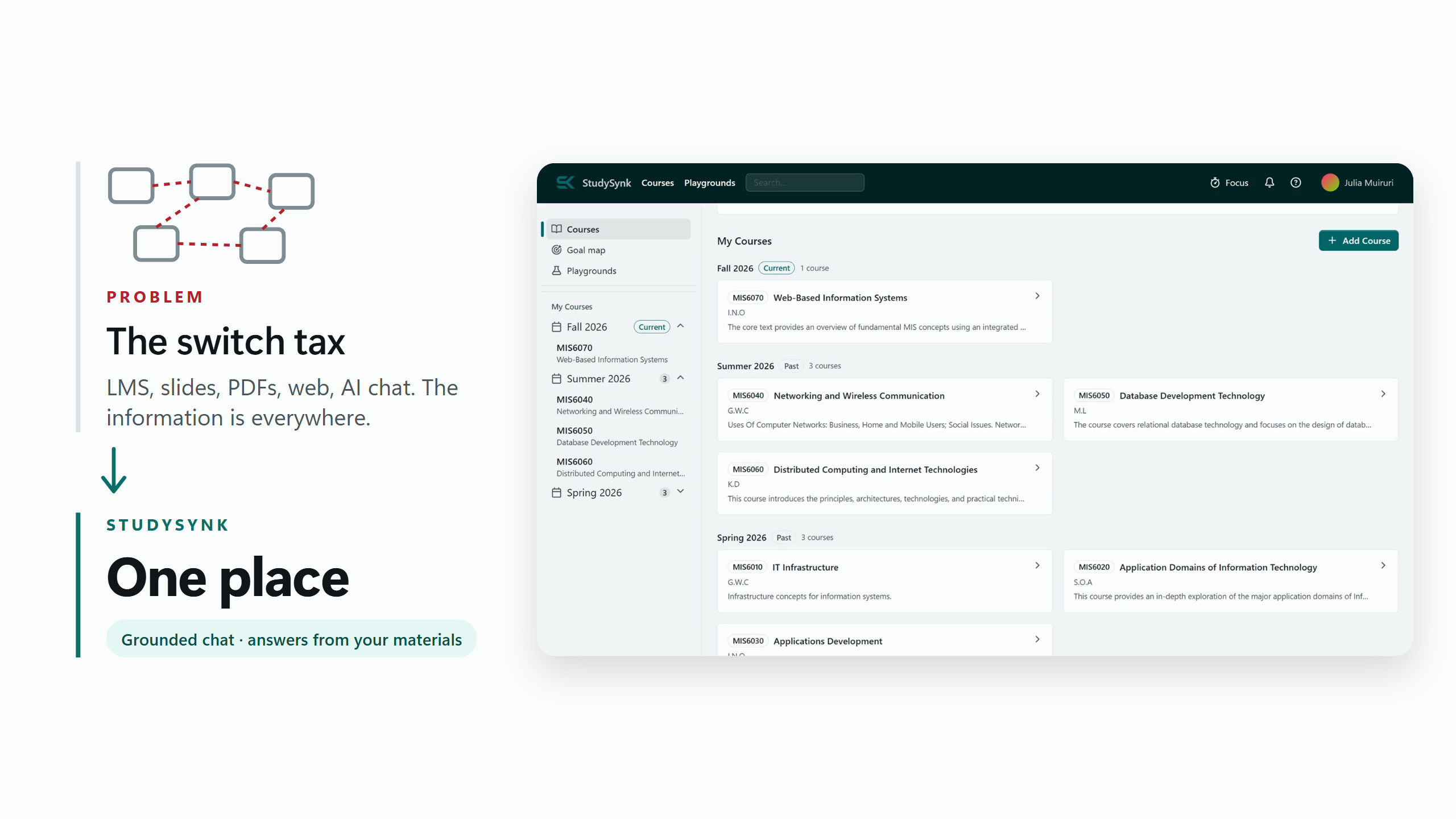 StudySynk answers the switch tax with one place for study materials.
